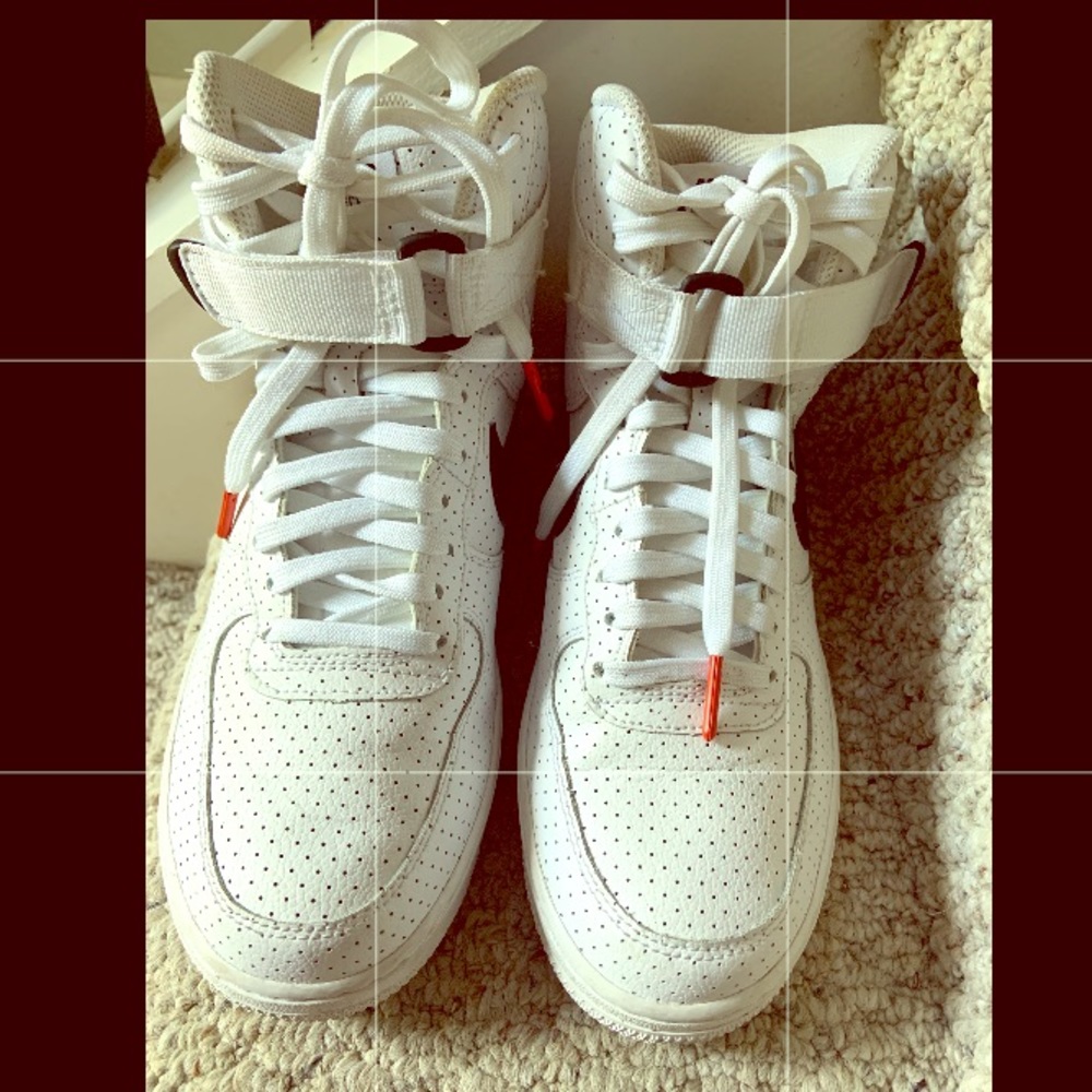 Nike Air Force 1 Hi GS 'White Black' Y6.5 W8